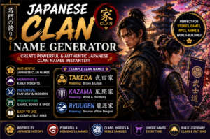 Japanese Clan Name Generator | Unique Clan Name Ideas