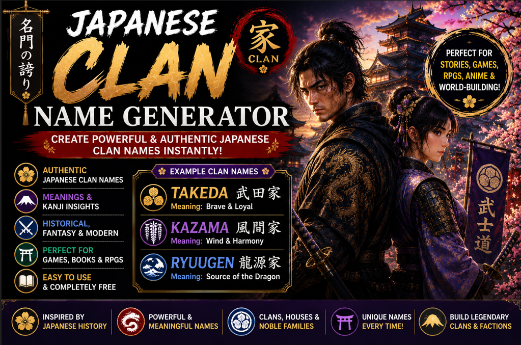 Japanese Clan Name Generator